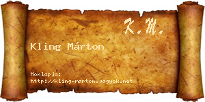 Kling Márton névjegykártya