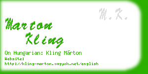 marton kling business card